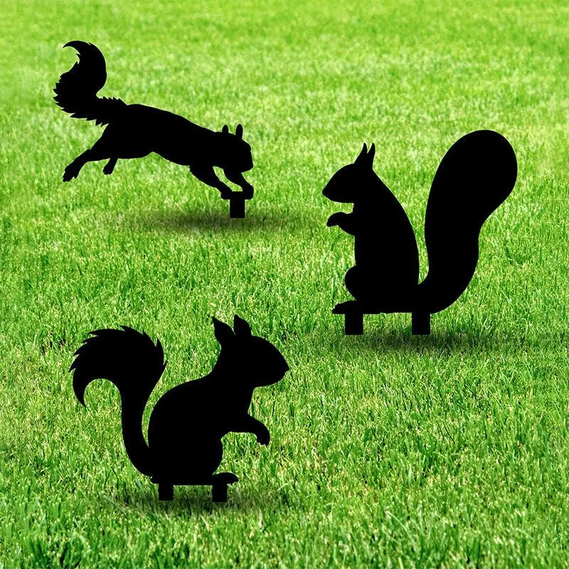 Squirrel Nibble Garden Stake - Set Of Three