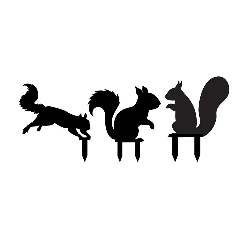 Squirrel Nibble Garden Stake - Set Of Three