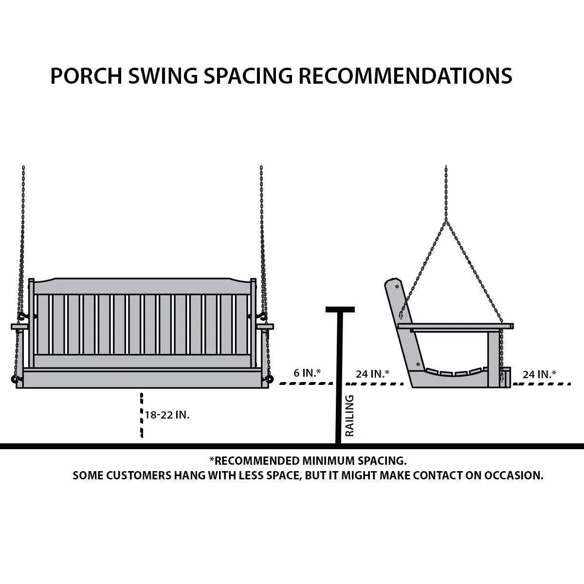 TMP Outdoor Furniture Traditional Red Cedar Porch Swing