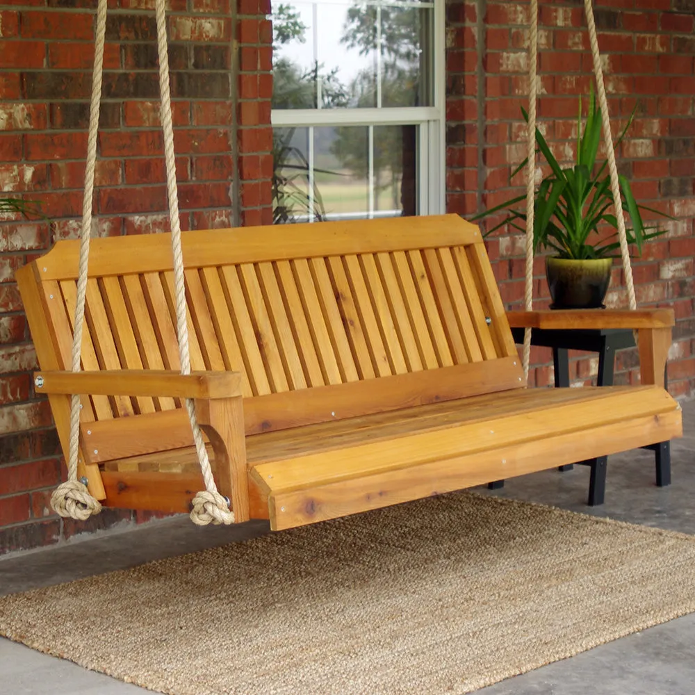 TMP Outdoor Furniture Traditional Red Cedar Porch Swing