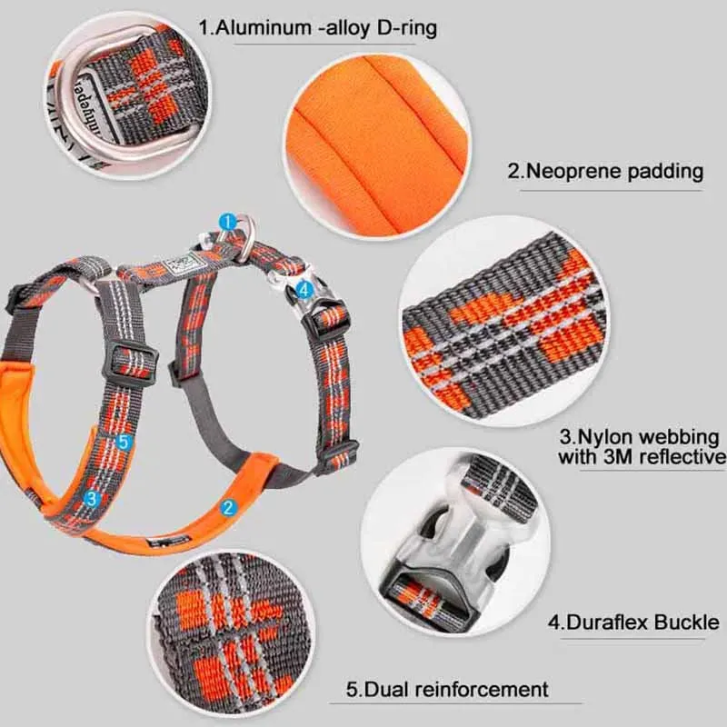 TRUELOVE Adjustable Pet Harness - Comfortable, Reflective Vest for Dogs and Cats