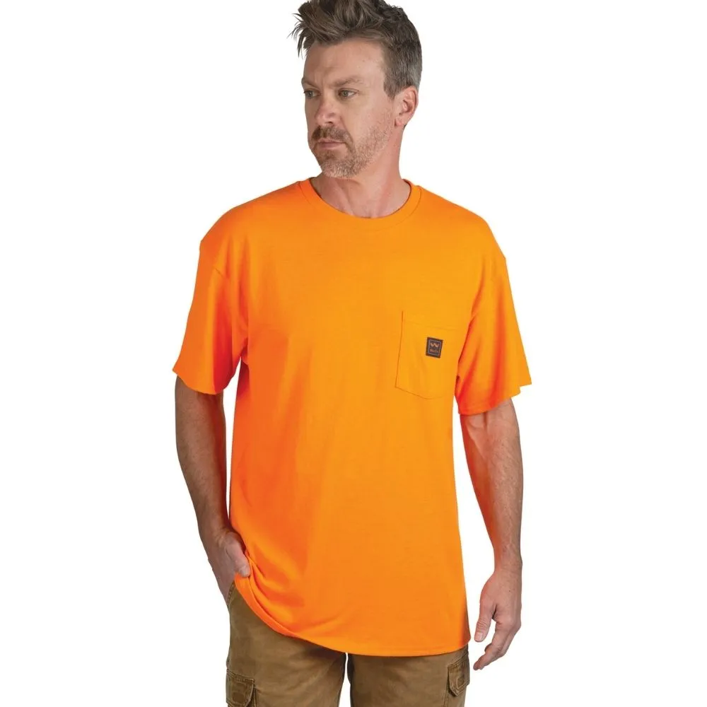 Walls Men's Enhanced Visibility Mesh Safety Work T-Shirt - Orange