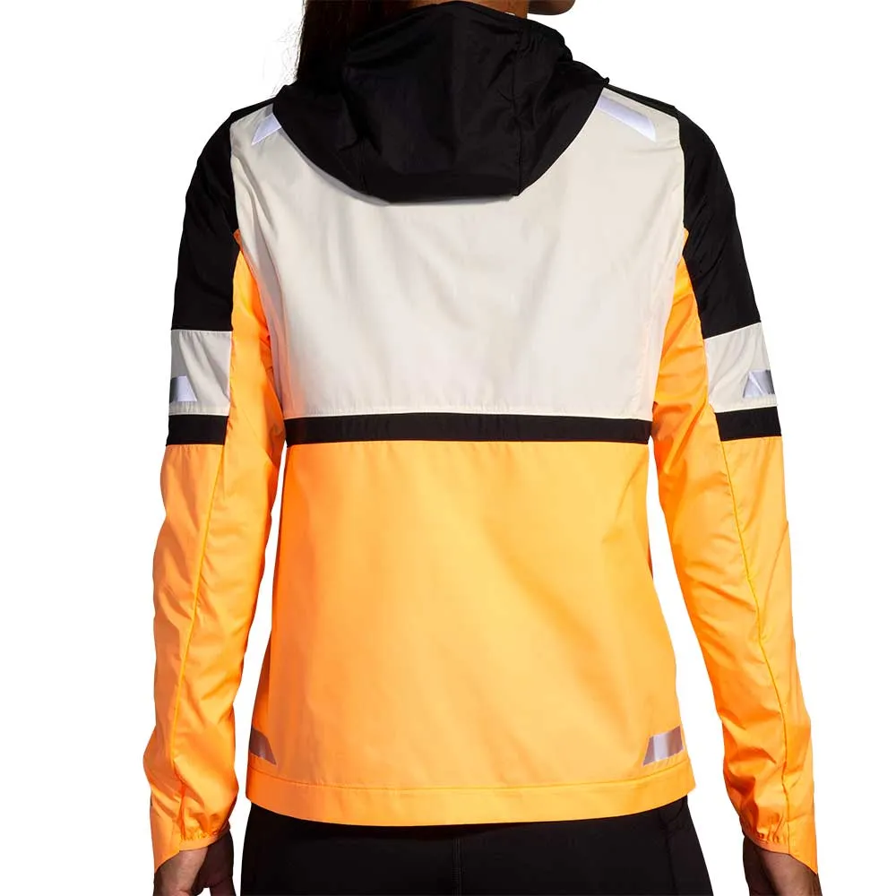 Women's Run Visible Jacket 2.0 - Ecru/Fluoro Flash/Black