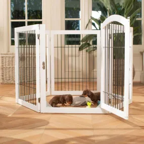 Wooden Puppy Play Pen in White and Grey