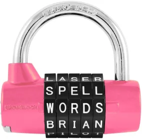 Wordlock PL-001-PK 5-Dial Combination Padlock, Pink