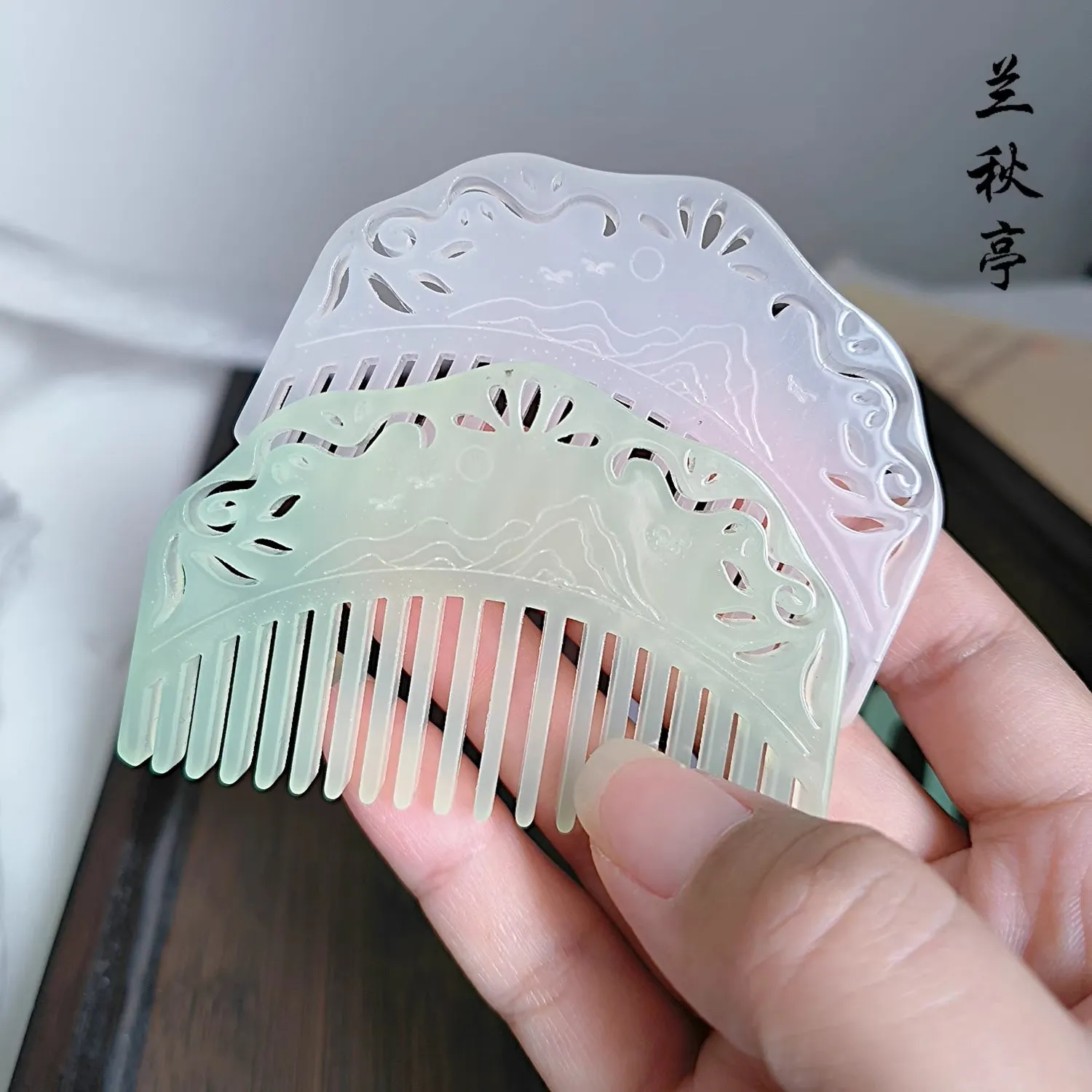 Zanzi 簪子 Jade Imitation U-Shaped Hairpins & Comb Set