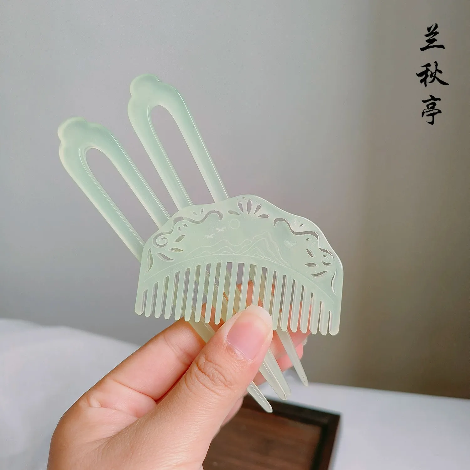 Zanzi 簪子 Jade Imitation U-Shaped Hairpins & Comb Set